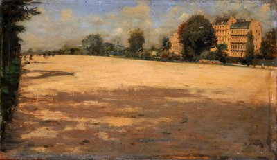 Landscape Avenue du Bois de Boulogne by Giuseppe de Nittis